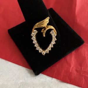 Heart with Rhinestones Charm for Pendant